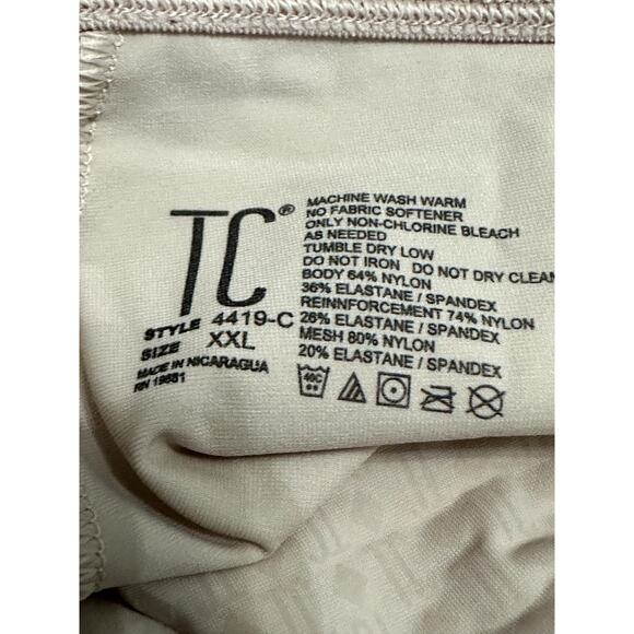TC Shapewear Bike Shorts Pull On Firm Control Stretch Shaping Beige W XXL NWOT - Picture 7 of 7